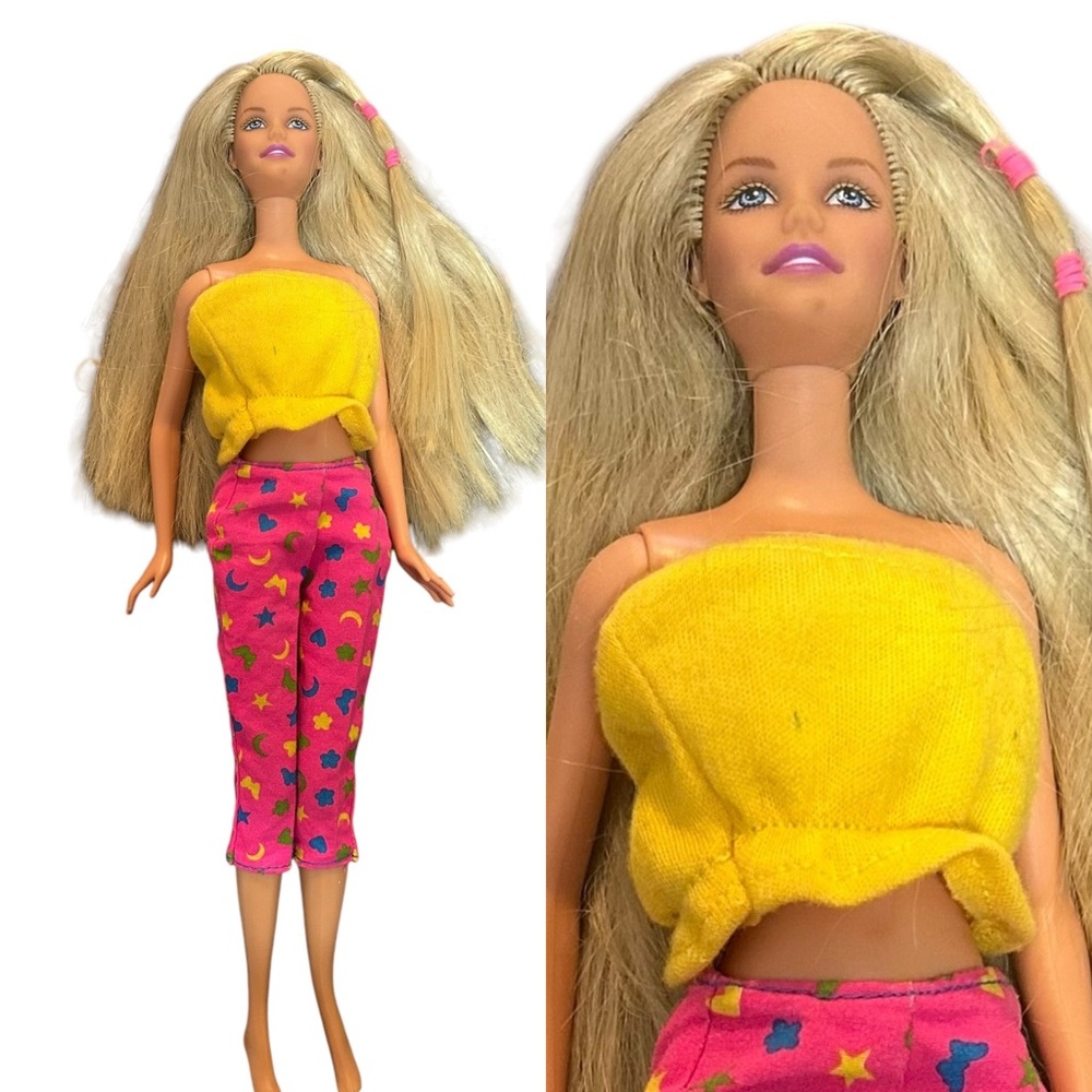 2000 Surf City Barbie Doll – Pink Elastics, Blonde, Redressed